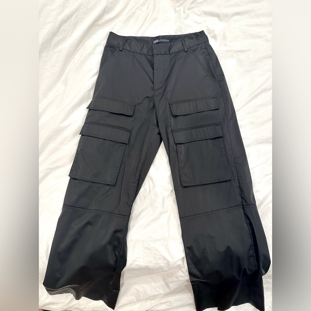 Zara Silk Cargo Pants